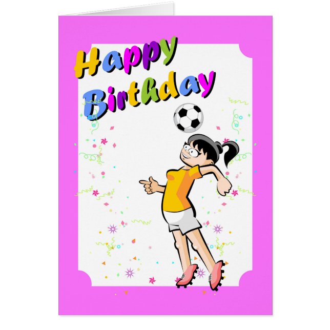 Cartão Feliz aniversario para a melhor menina do jogador (Frente)