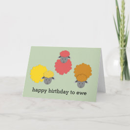 Cartão Feliz aniversário para a ovelha