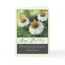 Feliz aniversário para flores brancas bonito e ami