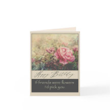 Feliz aniversário para flores rosa bonito amigas