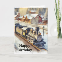 Feliz Aniversário Para Homens Trem Vintage no Inve