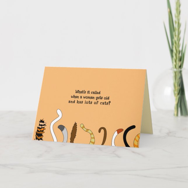 Cartão Feliz Aniversário para Mais velho de Gato Louco (Frente)