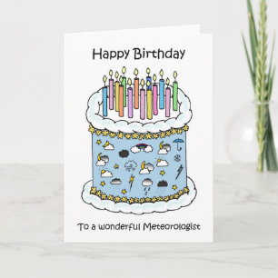 Cartão Feliz Aniversário para Meteorologista