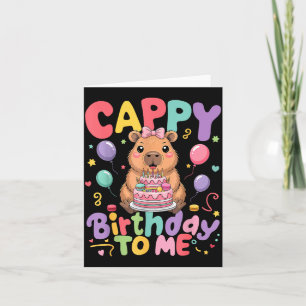 Cartão Feliz Aniversário Para Mim Capivara Fofa de Aniver