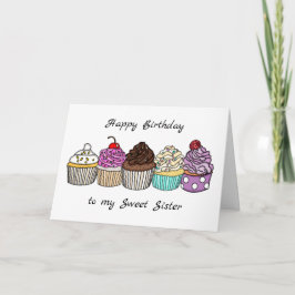 Cartão Feliz aniversário para minha doce irmã