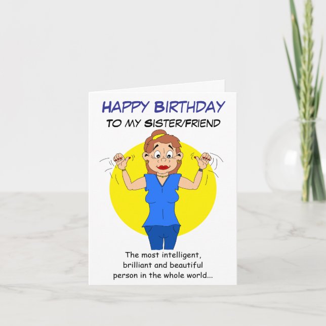 Cartão Feliz aniversário para minha irmã (Frente)