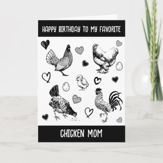 Cartão Feliz aniversário para minha mãe de frango favorit