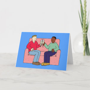 Cartão Feliz aniversário para Namorado multiracial