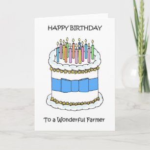 Cartão Feliz aniversário para o agricultor