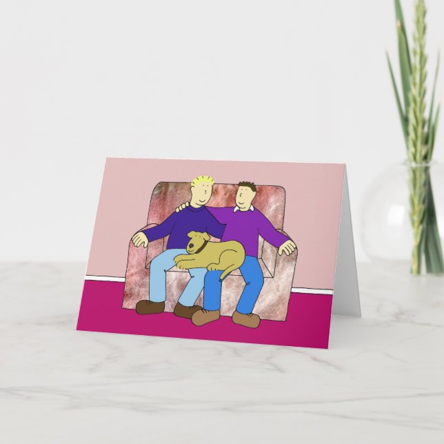 Cartão Feliz aniversário para o Casal masculino (Frente)