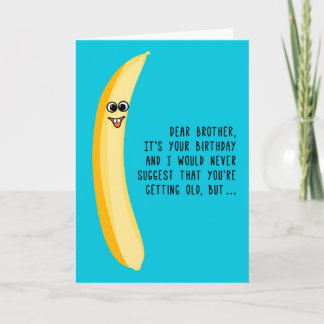 Cartão Feliz aniversário para o Irmão Bananas Verdes