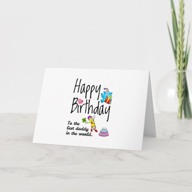 Cartão Feliz aniversário para o melhor pai do mundo (Frente)
