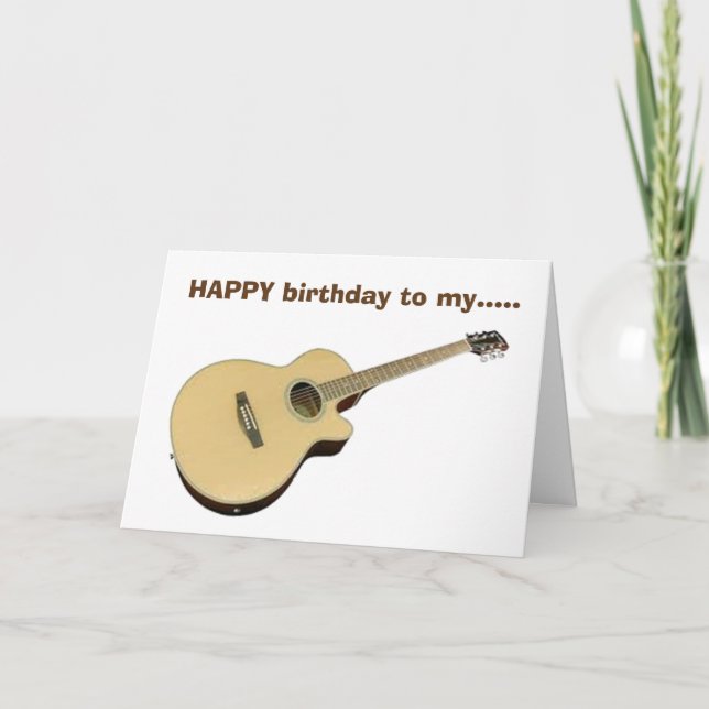 CARTÃO FELIZ ANIVERSÁRIO PARA O MEU FAVORITO "GUITARISTA" (Frente)