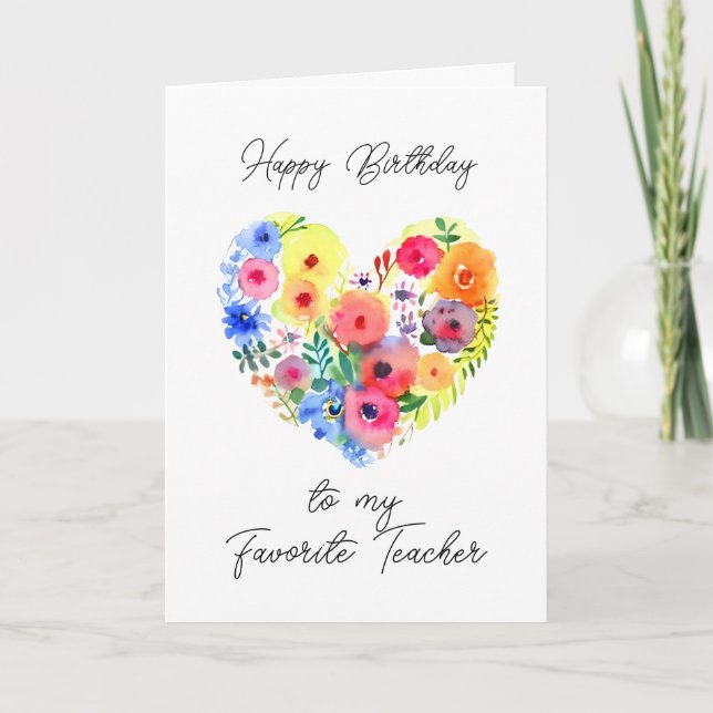 Cartão Feliz Aniversário para o meu Professor Favorito (Frente)