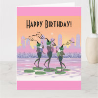 Feliz aniversário para Sapos de dança personalizáv