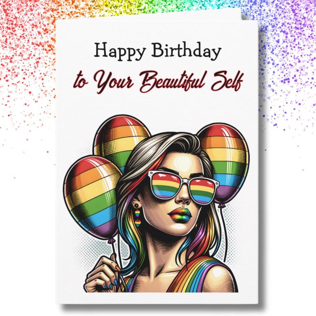 Cartão Feliz aniversário para sua Bela LGBTQIA+ (Criador carregado)