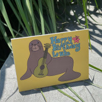 Feliz Aniversário para Uke Hawaiian Monk Seal Ukul