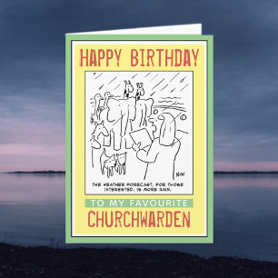Cartão Feliz Aniversário para um Churchwarden ou Trabalh