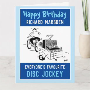 Cartão Feliz aniversário para um disco Jockey