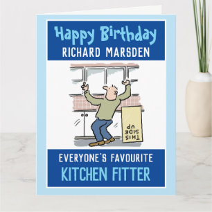 Cartão Feliz aniversário para um Fitter Cozinha
