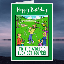 Cartão Feliz aniversário para um Golfer Engraçado