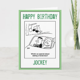 Cartão Feliz aniversário para um Jockey