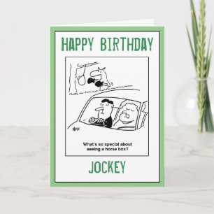 Cartão Feliz aniversário para um Jockey
