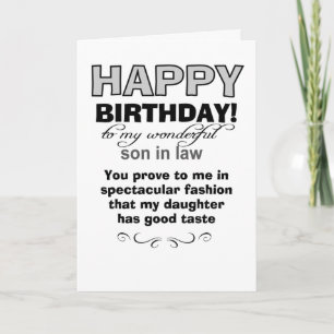 Cartão Feliz aniversário para um maravilhoso filho da lei