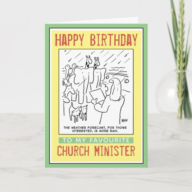 Cartão Feliz Aniversário para um Ministro da Igreja ou Pa (Frente)