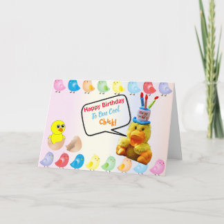 Cartão Feliz Aniversário Para Um Pintinho Legal