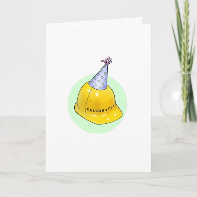 Cartão Feliz Aniversário para um Trabalhador de Construçã (Frente)