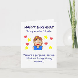 Cartão Feliz aniversário para uma esposa maravilhosa.