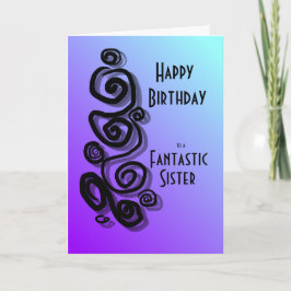 Cartão Feliz aniversário para uma irmã fantástica espirra