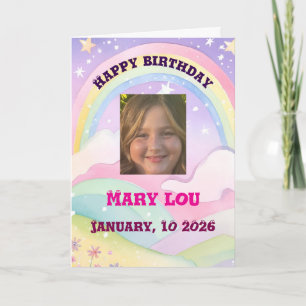 Cartão Feliz aniversário para uma jovem me colorir