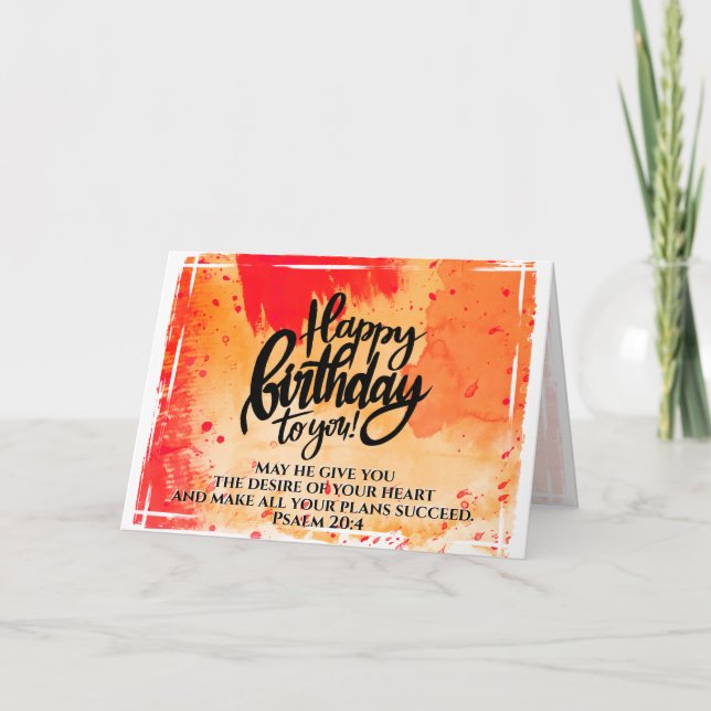 Cartão Feliz aniversário para você Bíblia Verse (Frente)