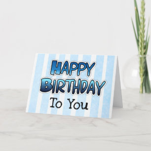 Cartão Feliz aniversário para você Cartazes Mens Azuis 