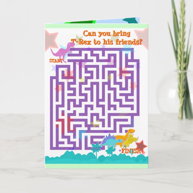 Cartão Feliz Aniversário para Você Dinossauro Azul (Frente)