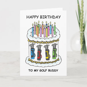 Cartão Feliz Aniversário Parceiro de Golfe