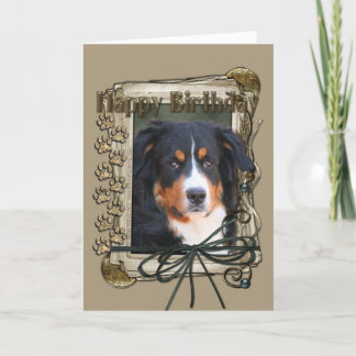 Cartão Feliz Aniversário - Patas Pedras - Cão de Montanha