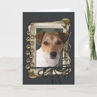 Cartão Feliz Aniversário - Patas Pedras - Jack Russell
