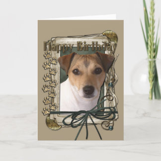 Cartão Feliz Aniversário - Patas Pedras - Jack Russell