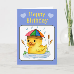 Cartão Feliz Aniversário Patinho