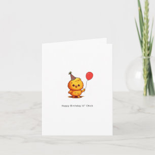Cartão Feliz aniversário pequena franguinha