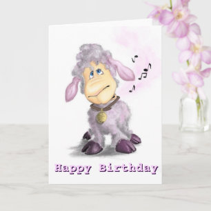 Cartão Feliz Aniversário - Pequena Lâmpada com Bela - A