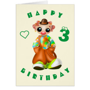 Cartão Feliz Aniversário - Pequeno Palhaço - Adicionar 