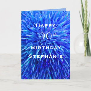 Cartão Feliz Aniversário, Personalizado, Abstrato Azul M