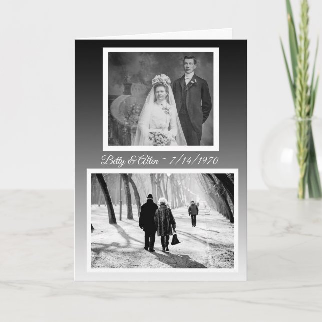 Cartão Feliz Aniversário Personalizado, Então e Agora Fot (Frente)