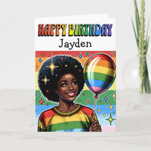 Cartão Feliz Aniversário Personalizado LGBTQIA+