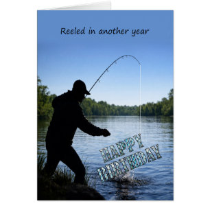 Cartão Feliz Aniversário Pescador