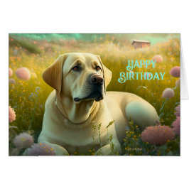 Cartão Feliz Aniversário Pet Labrador Cachorro